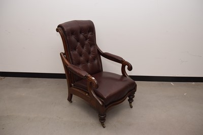 Lot 43 - A Victorian carved mahogany adjustable armchair by John Manuel & Son