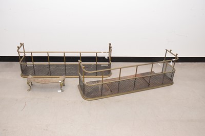 Lot 58 - A pair of Edwardian period brass and metal fire fenders