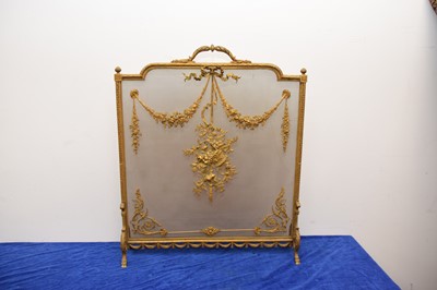 Lot 75 - An early 20th century French gilt metal fire screen