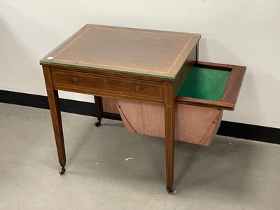 Lot 83 - A George III  19th Century cross-banded mahogany work table in the manner of Gillows of Lancaster