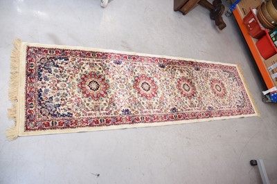 Lot 126 - A 20th century Middle Eastern silk runner carpet