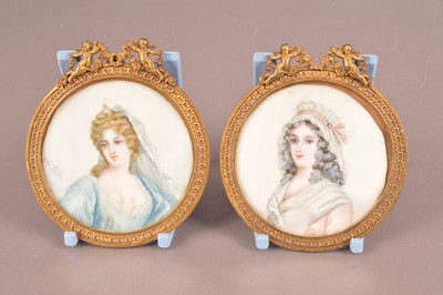 Lot 129 - A pair of late Victorian portrait miniatures