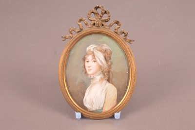 Lot 132 - A late Georgian ivory portrait miniature