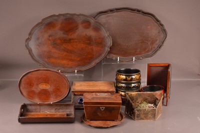 Lot 142 - A good collection of antique wooden items and more