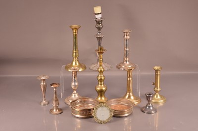 Lot 143 - A group of candlesticks and other items