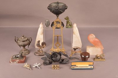 Lot 147 - A collection of metal works of arts and other items