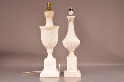 Lot 154 - Two carved marble lamp bases