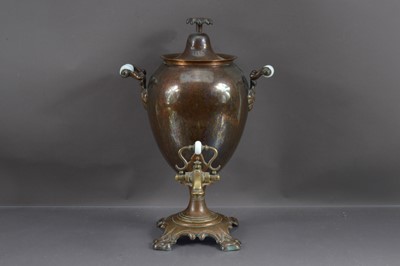 Lot 175 - A 19th century copper samovar