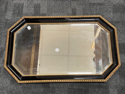 Lot 190 - 19th century bevel edged wall mirror