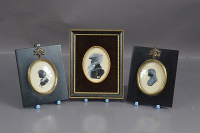 Lot 195 - Three framed miniature period-style silhouettes by Dorothy Turton (British 20th Century)