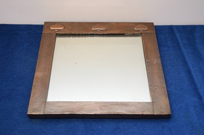 Lot 202 - An Arts & Crafts square copper mirror