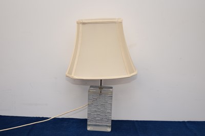 Lot 215 - A c1970s glass block lamp base