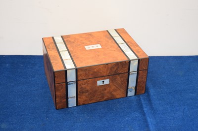 Lot 228 - A Victorian walnut and inlaid work box