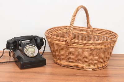 Lot 285 - A circa 1950s black Bakelite GPO telephone