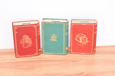 Lot 294 - A set of three Chad Valley tin plate novelty money boxes