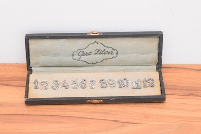 Lot 295 - A cased set of continental silver number holders