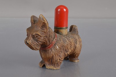 Lot 300 - A 20th century base metal Scotty dog novelty table lighter