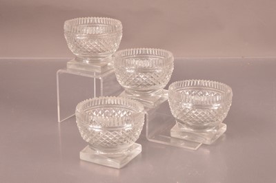 Lot 311 - A set of four nice cut glass table salts