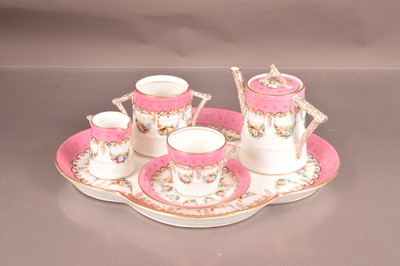 Lot 364 - A continental porcelain batchelor teaset