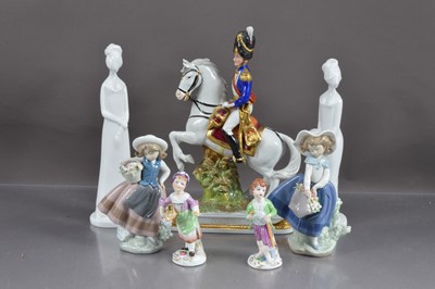 Lot 391 - Seven mixed porcelain figures