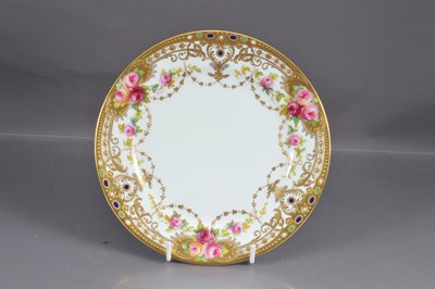 Lot 394 - A Cauldon porcelain cabinet plate