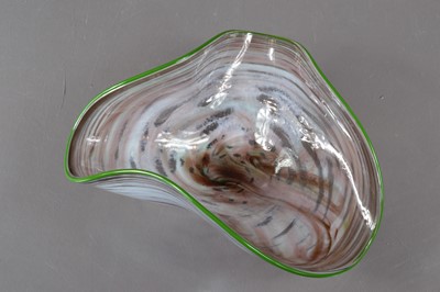 Lot 430 - Naoko Sato (Japanese/British b.1964) a kiln-formed asymmetrical glass bowl dated '1995'
