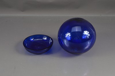 Lot 440 - A 'Bristol Blue' style sphere or fishing net float