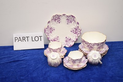 Lot 445 - A quantity of Foley China Lilac pattern tea ware