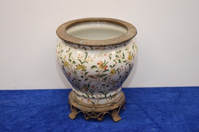 Lot 452 - A second half 20th century porcelain and gilt metal mounted jardinière