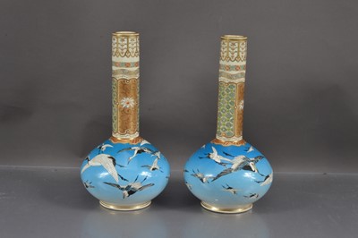 Lot 460 - A pair of Meiji Satsuma Vases