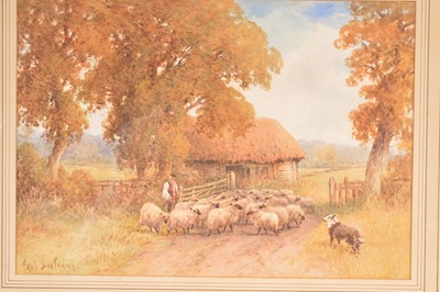 Lot 488 - Paul Bertram (British 1868-1951) "Shepherd With Sheep"