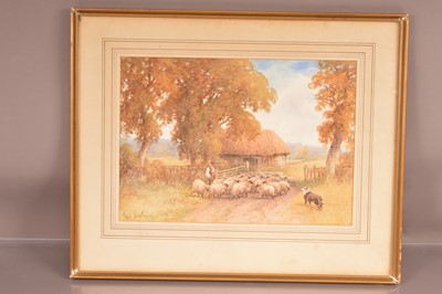 Lot 488 - Paul Bertram (British 1868-1951) "Shepherd With Sheep"