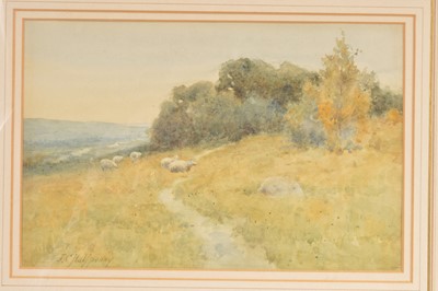 Lot 494 - John C. Halfpenny (1853-1933) "Landscape with Sheep"