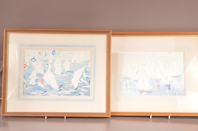 Lot 502 - Sona Watt (British XXth Century) ""Regatta: The Start" and "Regatta" (A Pair)