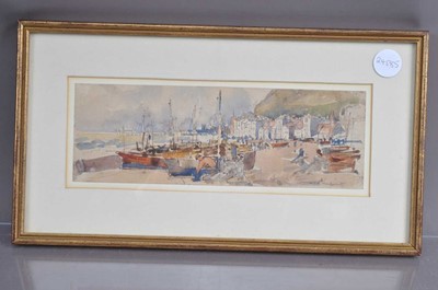 Lot 521 - William Thomas Martin Hawksworth R.I. R.B.A. (British 1853-1935) "Beached Boats"