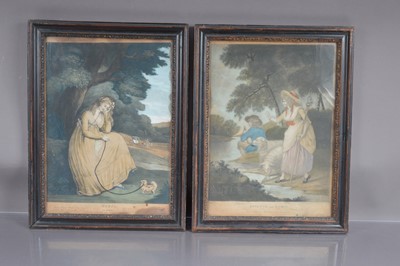 Lot 544 - Two 18th Century mezzotint engravings "Maria at Moulines" and "Annette and Lubin"