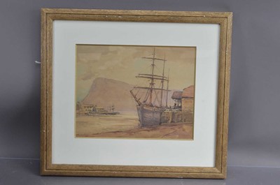 Lot 559 - J W Wilson (British Early XXth Century) "Harbour Scene"