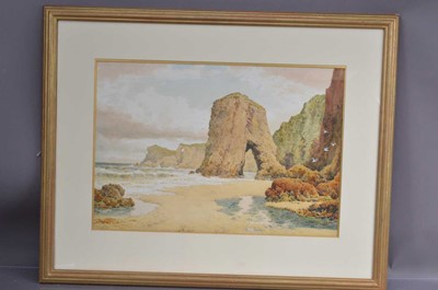 Lot 562 - Arthur Tucker R.B.A. (1865-1924) "Coastal Scene With Arches"