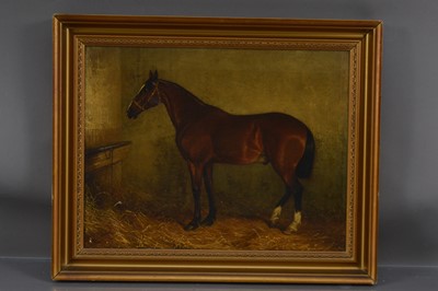 Lot 570 - W.S. Forrest (fl.1840-1866) "A Chestnut Hunter in a Stable"