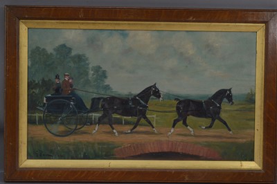 Lot 571 - George Paice (1854–1925) "A Buggy Ride With Two Bay Horses" [1904]