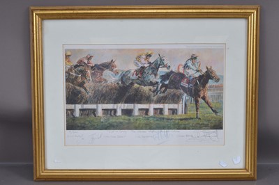 Lot 578 - David M Dent (British b. 1959) "Call to Glory, The 1999 Queen Mother Champion Chase".