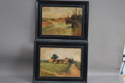 Lot 579 - Aurelia Della Corte Szvatek (British Early 20th Century) a pair of landscape paintings