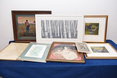 Lot 595 - Eight framed artworks