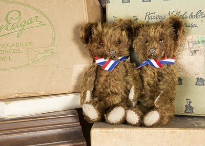 Lot 129 - Buster and Burney Brown - twin Knickerbocker Teddy Bears