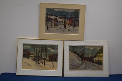 Lot 667 - Attributed to André Dunoyer de Segonzac (1894-1974) three winter landscapes