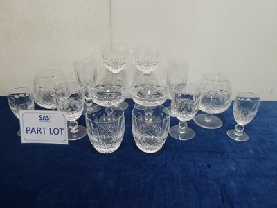 Lot 34 - A collection of c1980s Waterford Crystal Colleen pattern drinking glasses and other cut glass crystal