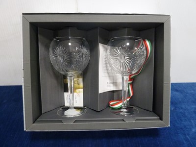 Lot 41 - A modern pair of Waterford crystal cut glass toasting glasses in box