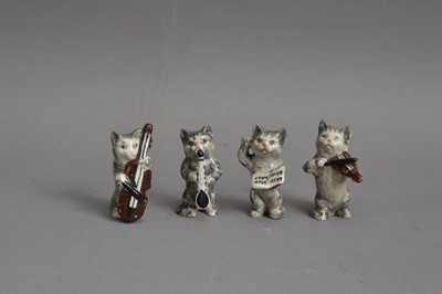 Lot 48 - A Beswick miniature pottery four piece cat band