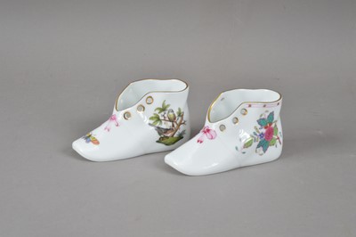 Lot 59 - Two Herend porcelain shoes