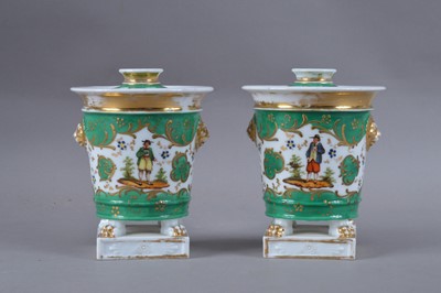 Lot 64 - A pair of turn of the century continental porcelain posy holders